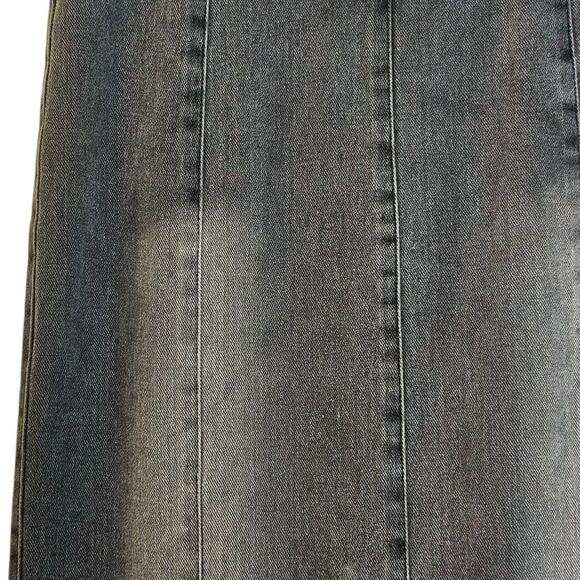 Vintage Y2K Black Faded Denim Jean Mermaid Flared Long Maxi Skirt - Picture 4 of 8